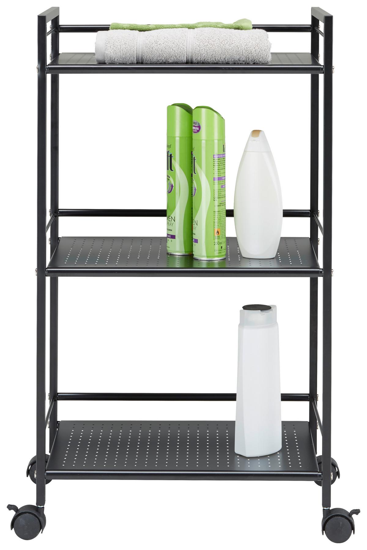 Univerzální vozík LUAN - černá, Moderní, kov/plast (43/81/29cm) - Based