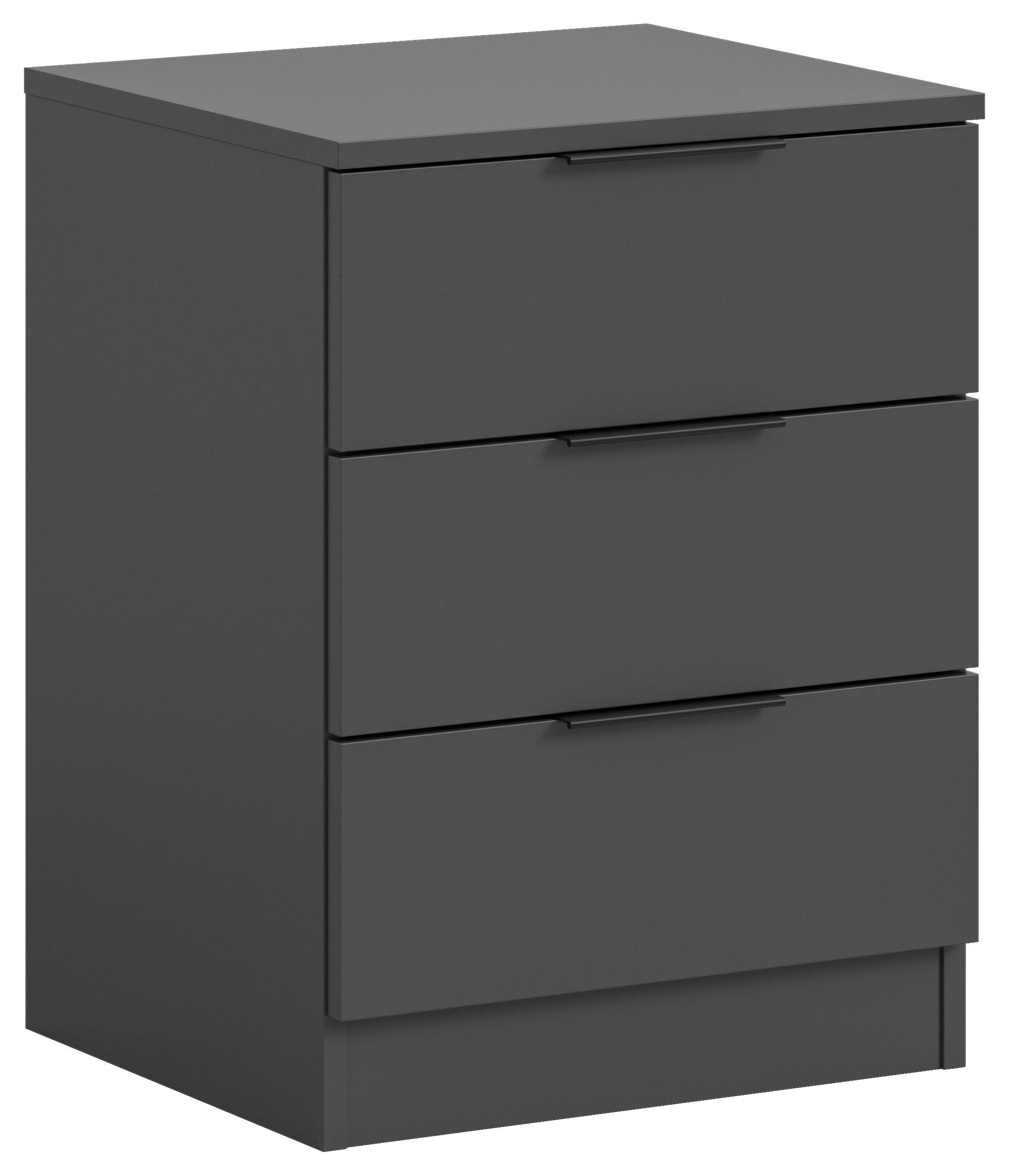 Nachtkästchen Kopenhagen, Anthrazit B: 45 Cm - Anthrazit/Schwarz, MODERN, Holzwerkstoff (45/60/40cm) - MID.YOU