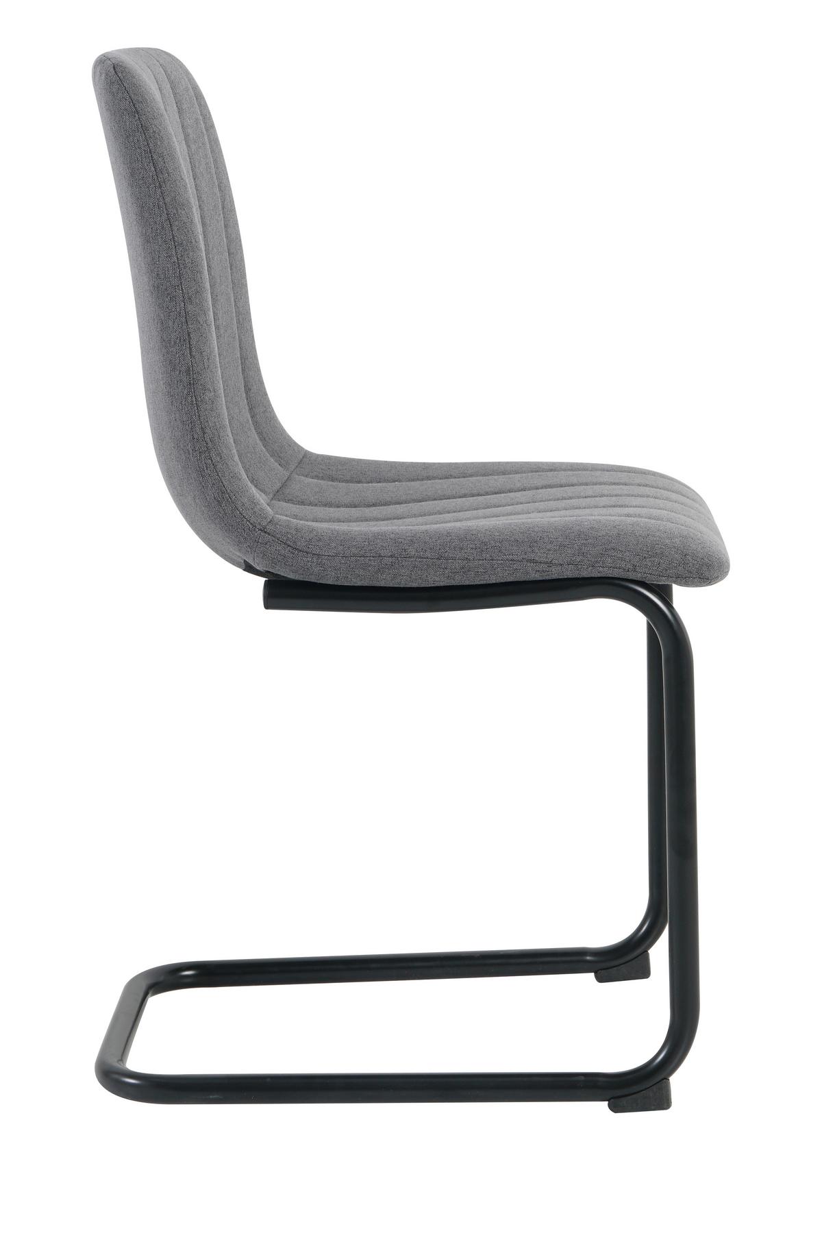 STUHL-SET Anthrazit, B: 43cm - Anthrazit/Schwarz, Design, Textil/Metall (43/87/53cm) - Livetastic