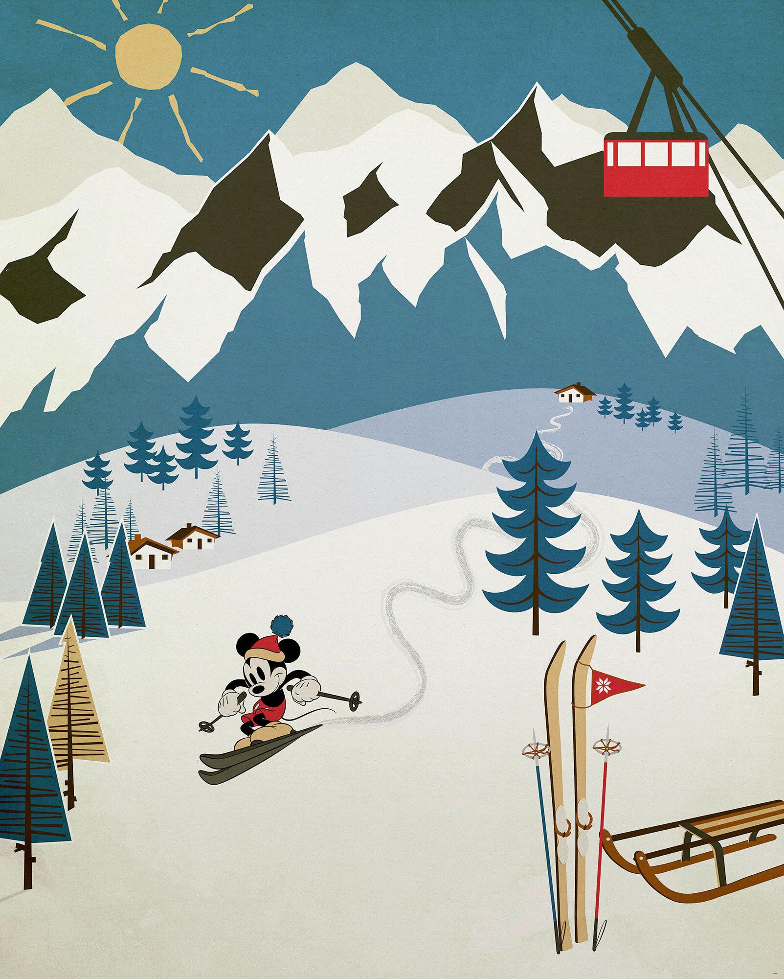 Fototapete Mickey Alpine - Multicolor, Trend, Textil (200/250cm)
