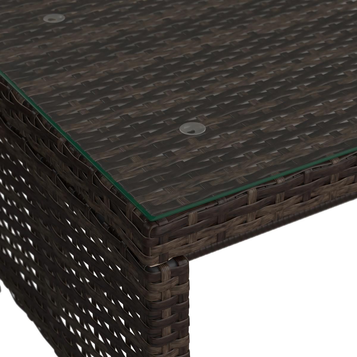 Loungegarnitur 3-Tlg. Vegas Polyrattan/Stahl mit Kissen - Graubraun/Schwarz, MODERN, Glas/Kunststoff - Luca Bessoni