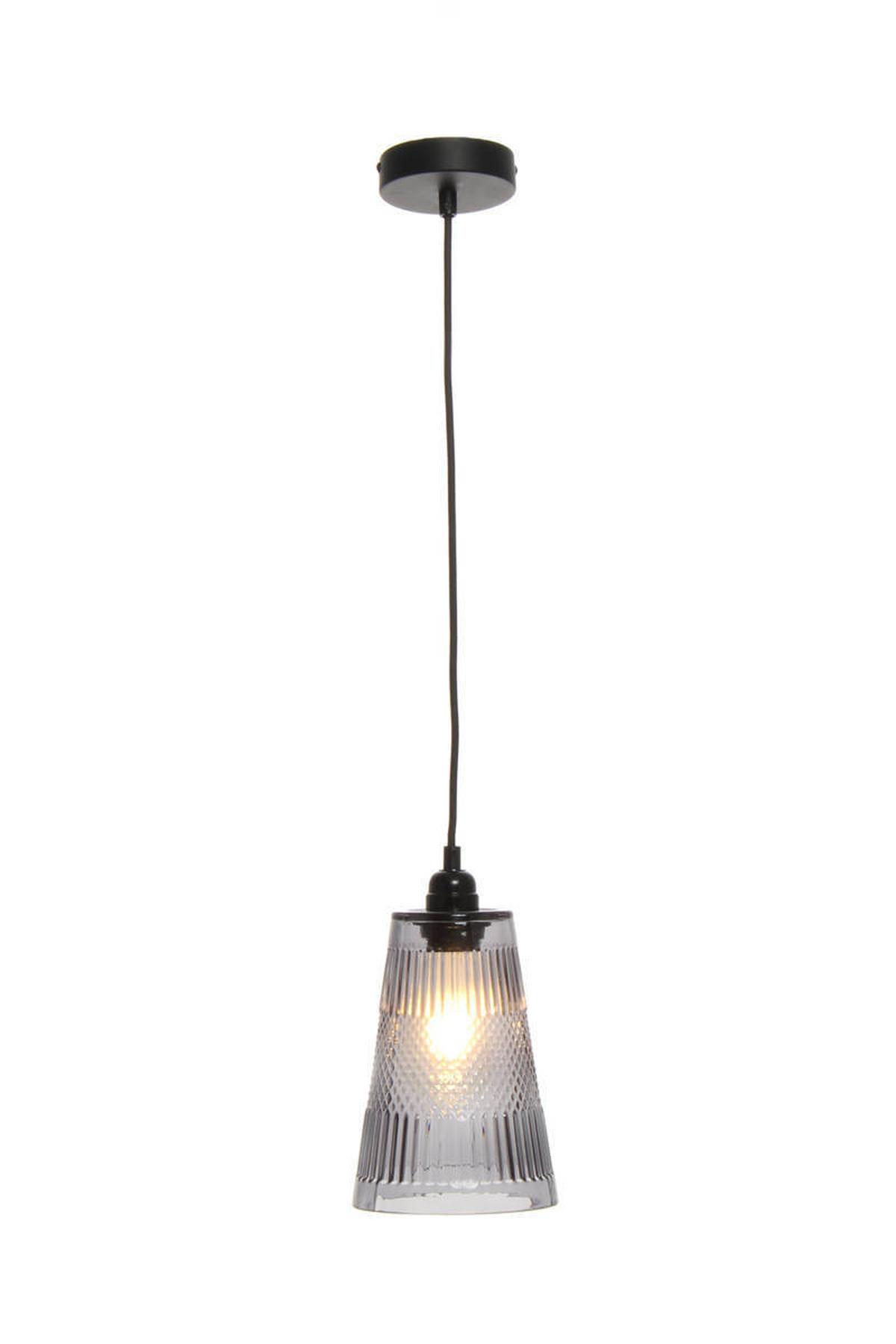 Hängeleuchte Palum H: 25 cm 1-Flammig - Grau, Trend, Glas (14,5/25/14,5cm) - Kayoom