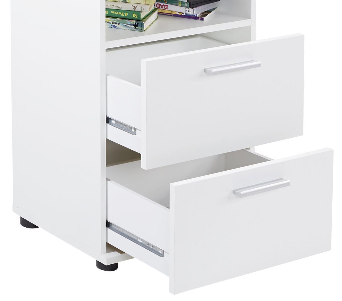 STOJACÍ REGÁL STAR - bílá/barvy stříbra, Konvenční, kompozitní dřevo/plast (48/191/33,2cm)