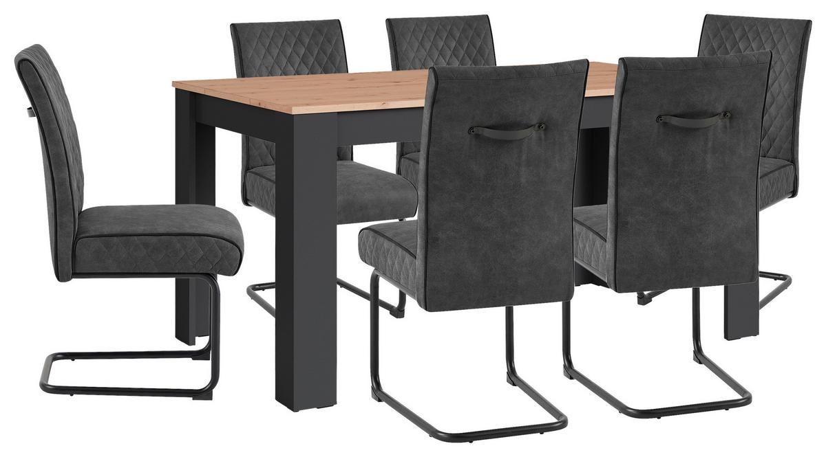 Esstisch Nori - Anthrazit/Eiche Artisan, MODERN, Holzwerkstoff (160/90/75cm) - MID.YOU