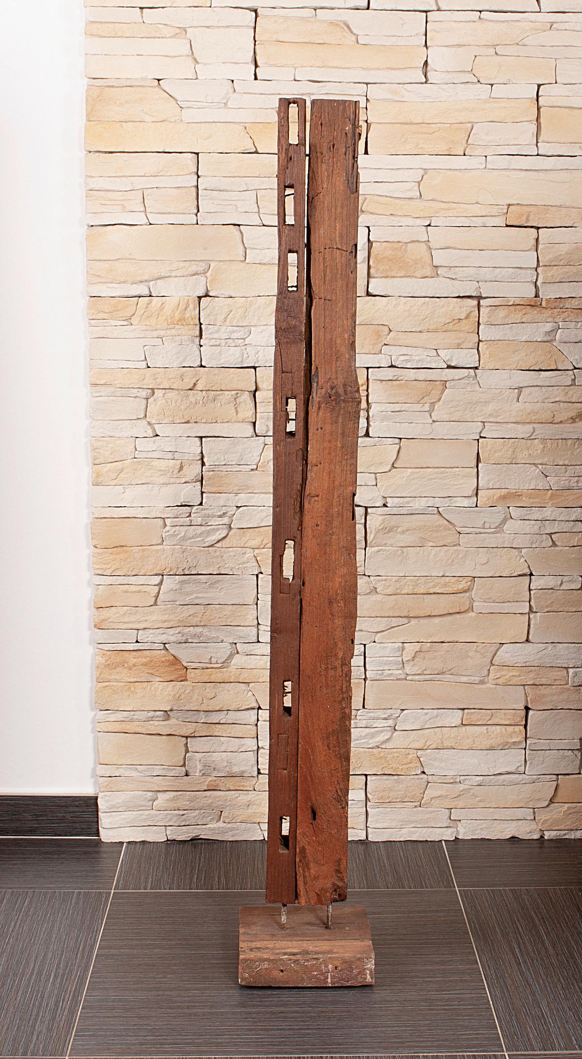 Skulptur Vanimo - Braun, Basics, Holz (20,5/132/20,5cm) - Gardenson