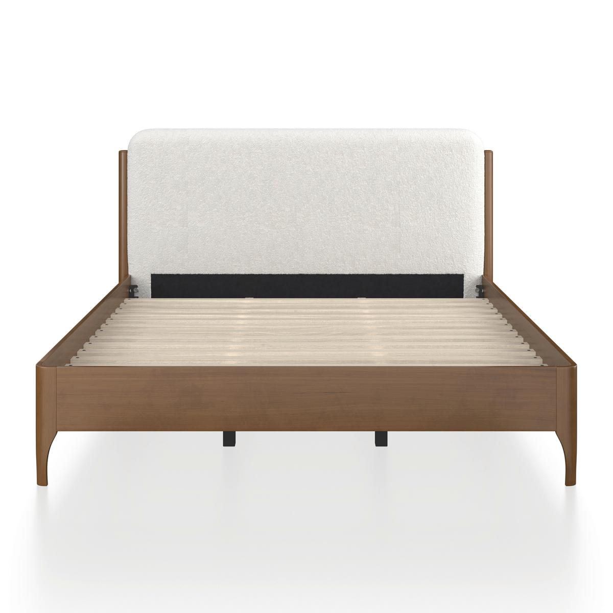 Čalouněná postel AMINA 180x200, světle hnědá - slonovinová/světle hnědá, Moderní, dřevo/kompozitní dřevo (180/200cm) - Bessagi Home