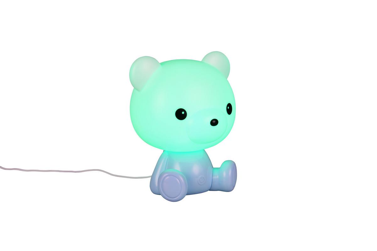 LED-Tischleuchte Cutie Weiß Hellblau B: 19 cm - Weiß/Hellblau, LIFESTYLE, Kunststoff (21/19/25,5cm)