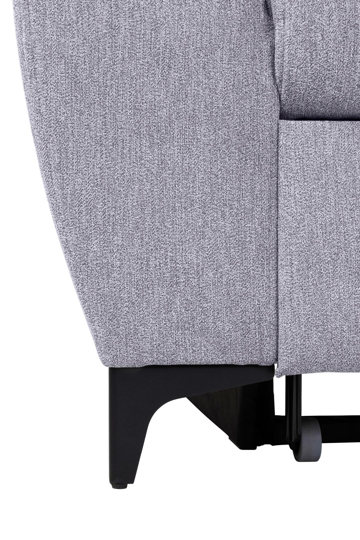 Ecksofa Lapis Grau S: 255/217 Cm - Schwarz/Grau, KONVENTIONELL, Textil (255/217cm) - MID.YOU