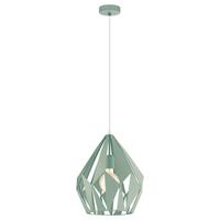 Hängeleuchte Carlton-P H: 150 cm, mit Metall-Fassung - Pastellgrün, LIFESTYLE, Metall (31/140cm) - Eglo