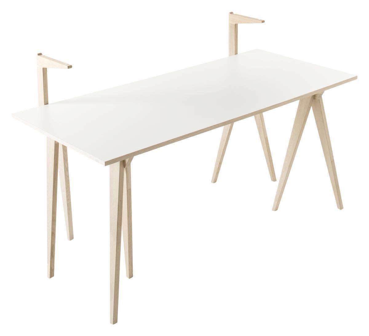 Schreibtisch Berliner Bock - Eichefarben/Weiß, Design, Holz/Holzwerkstoff (160/75/100cm) - Sudbrock
