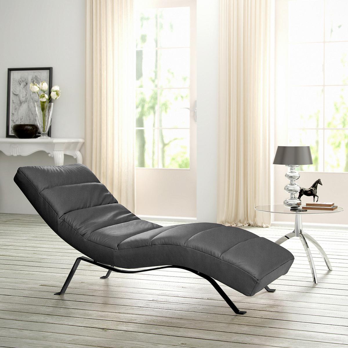 Relaxliege Swing Black Dunkelgrau B: 65 Cm - Dunkelgrau/Schwarz, Design, Textil (65/65-95/171cm) - Livetastic