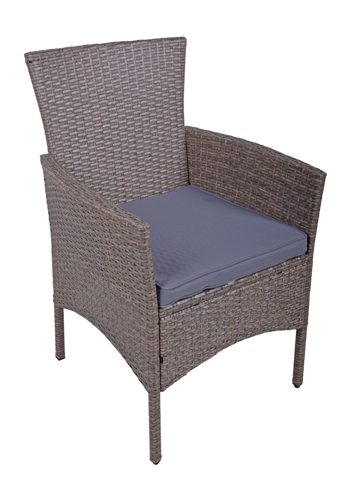 Balkonset Dakota - Hellbraun/Schwarz, Basics, Holz/Kunststoff - Gardenson