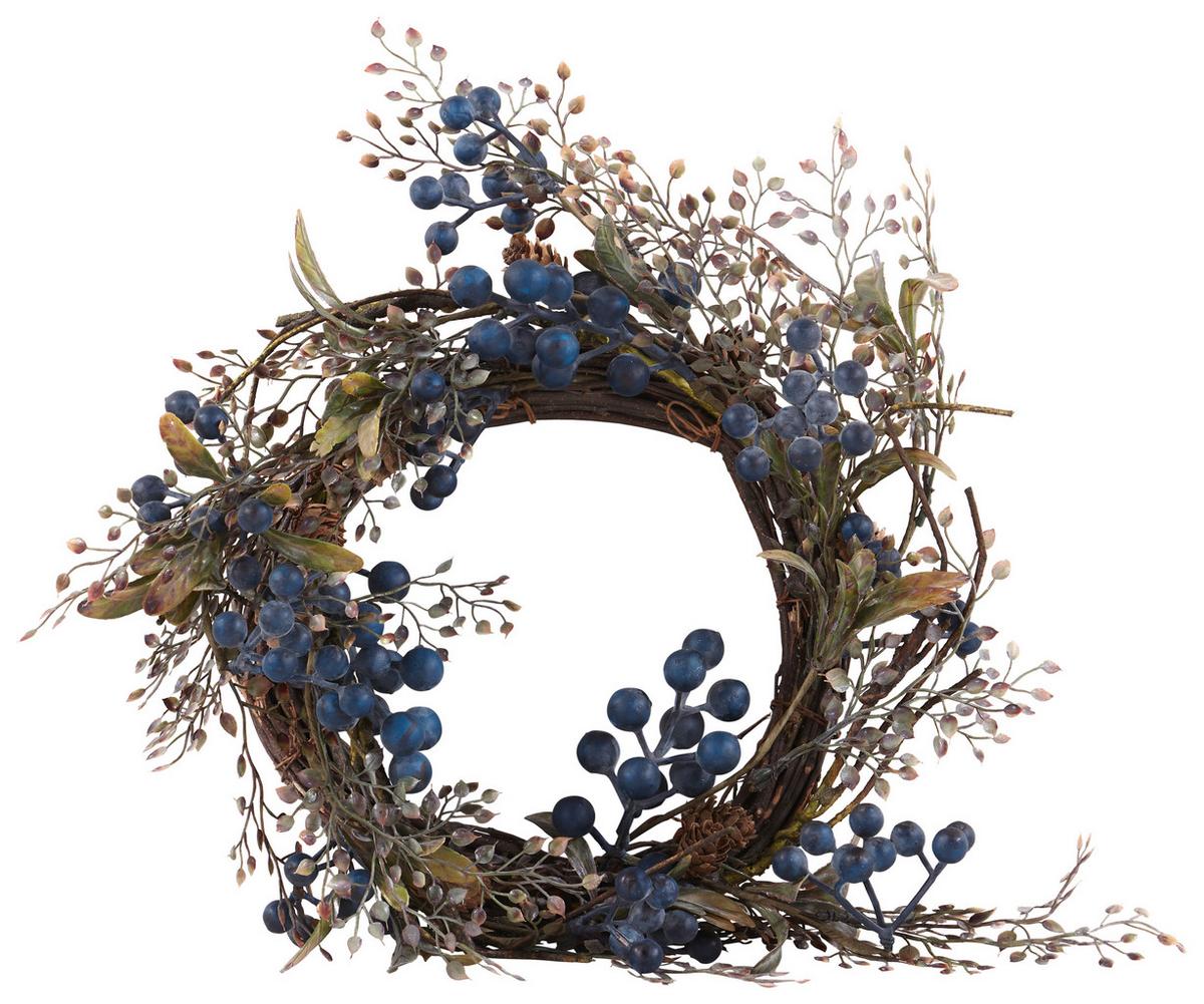 Koszorú Dawson - barna/kék, Basics, műanyag/természetes anyagok (35/10cm) - Ondega