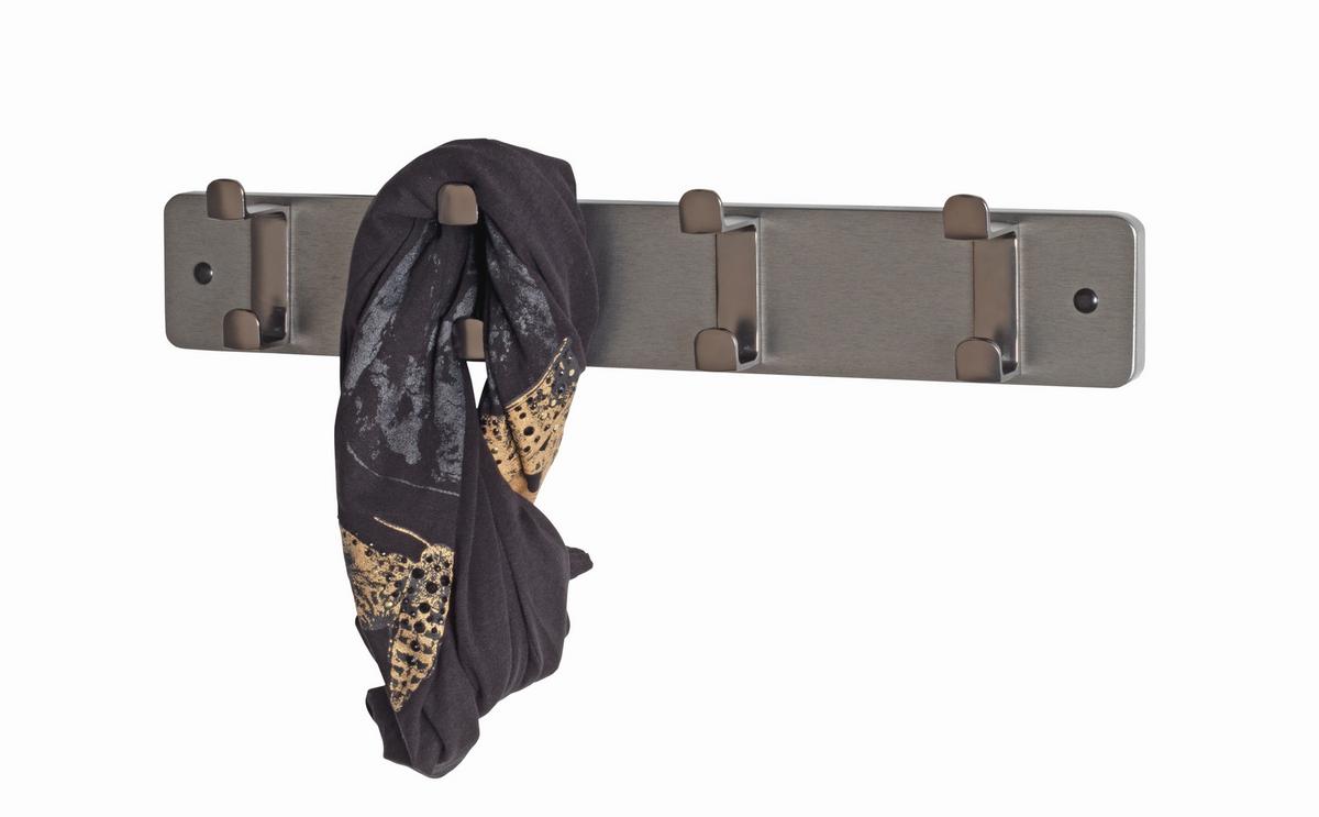 Lišta s háčky Freddy 4, antracitová, š: 45 cm - šedá/antracitová, Konvenční, kov/kompozitní dřevo (45/7/6cm) - Mömax