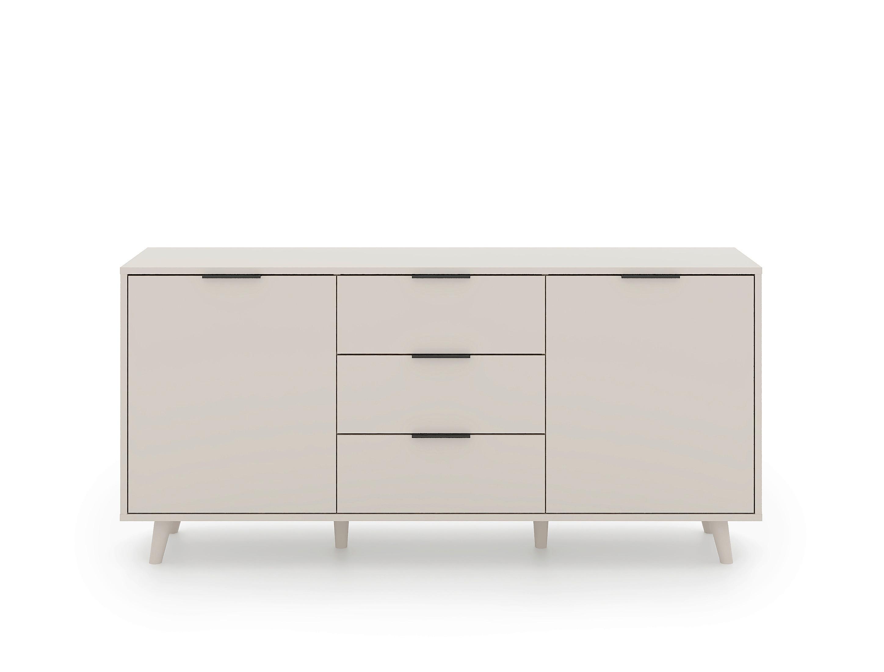 Komoda Nordic, š: 155 cm - černá/kašmírová, Moderní, kompozitní dřevo/plast (154,5/73/39cm)