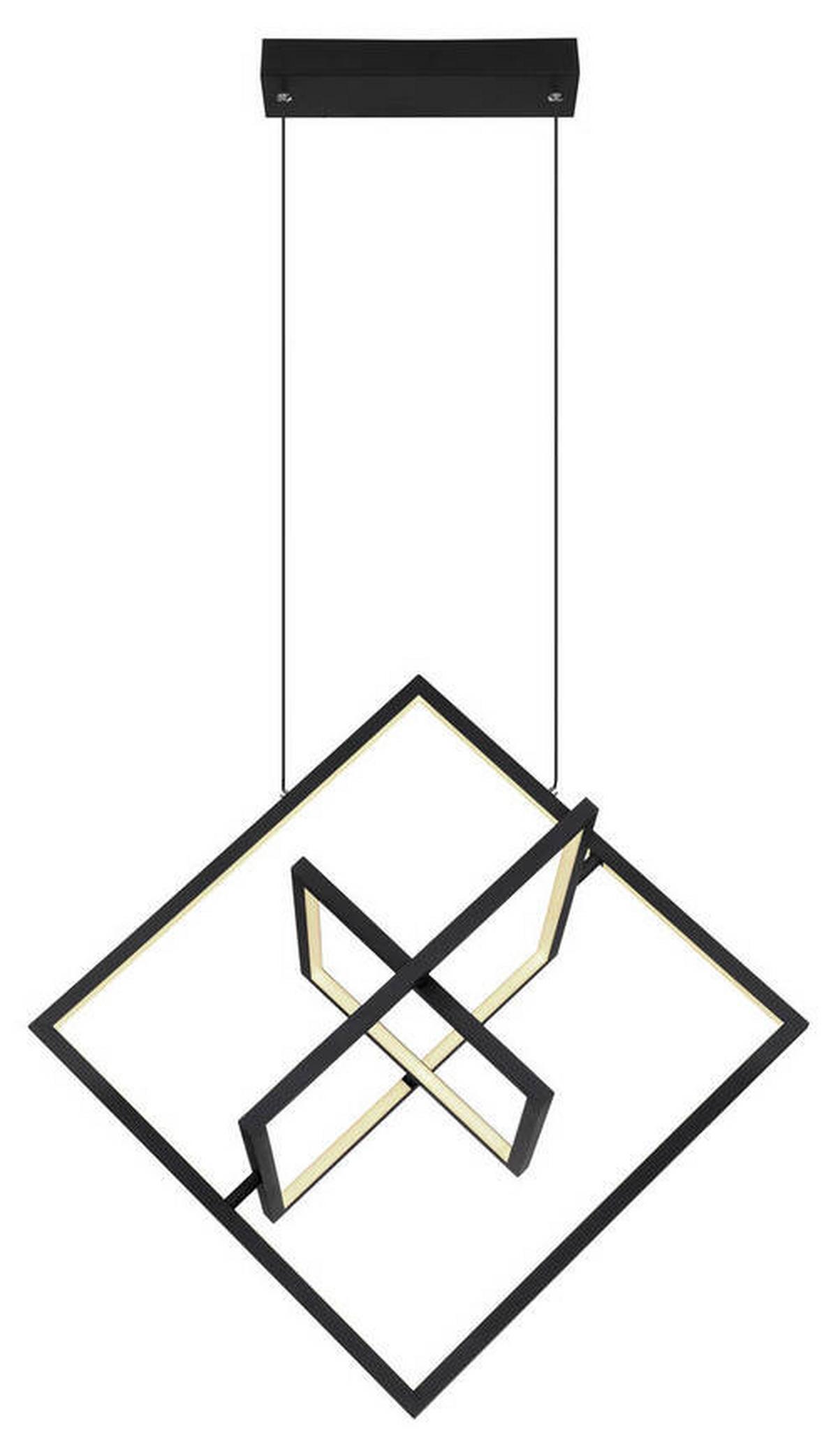 LED-Hängeleuchte 67194-55h - Opal/Schwarz, Design, Kunststoff/Metall (70,7/50/150cm) - Globo