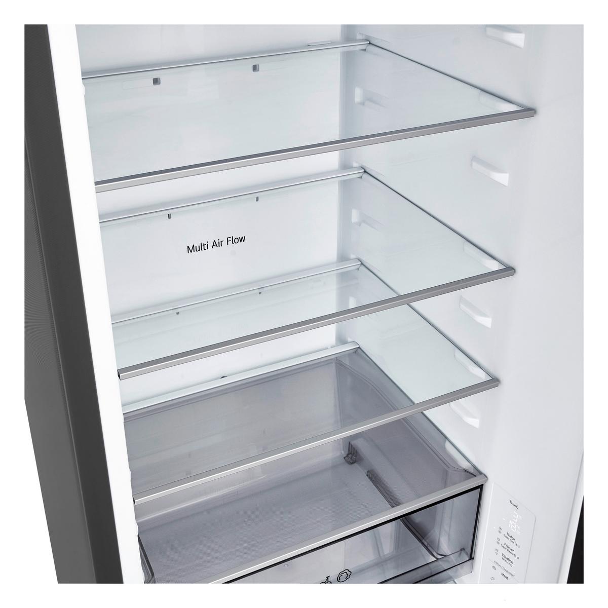 Kühl-Gefrier-Kombination GBBSJ 2CCEP, gesamt Vol. ca 375 L - Schwarz, Basics, Metall (59,7/203/67,4cm) - LG