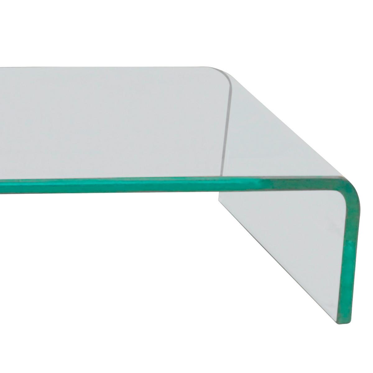 TV-Aufsatz Hagen 2 Glas Klar 55x11x25 cm Max. 30 Kg - MODERN, Glas (55/11/25cm)