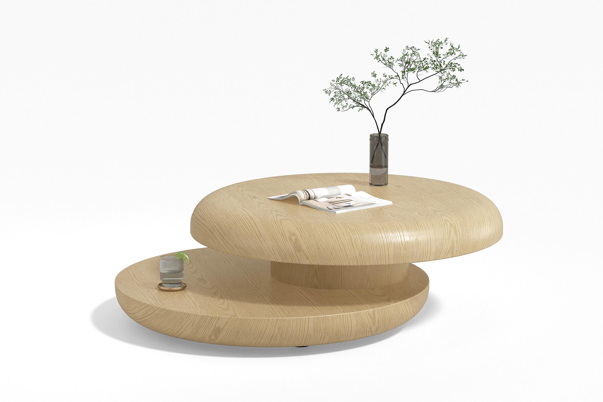 Couchtisch Naturfarben D: 90 Cm - Naturfarben, MODERN, Holzwerkstoff (90/90/35cm) - Livetastic