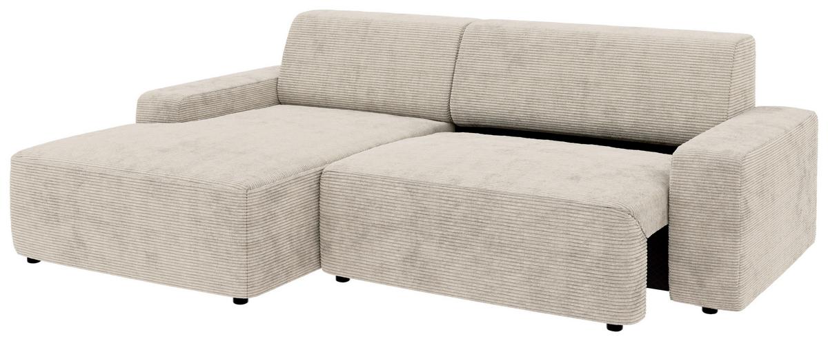 Ecksofa Wien, Creme S: 162x246 cm - Creme/Schwarz, MODERN, Textil (162/246cm) - Trendmanufaktur