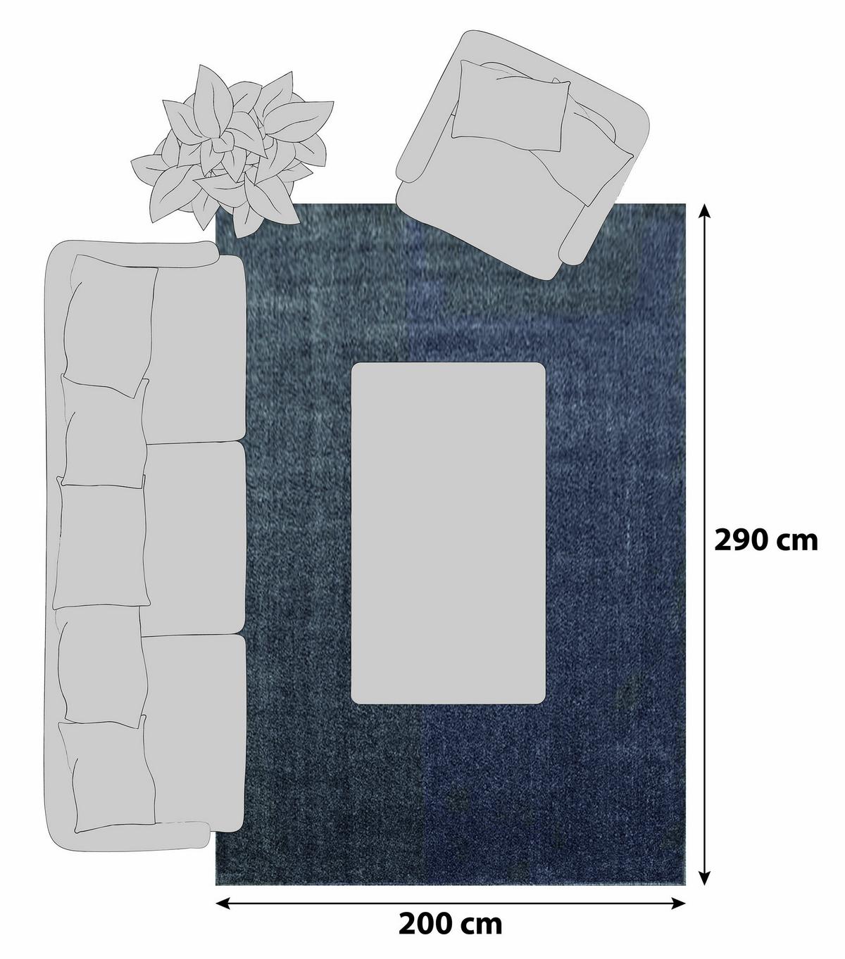 Koberec s vysokým vlasom 200x290 cm, sivý - sivá, Konventionell, textil (200/290cm) - Novel