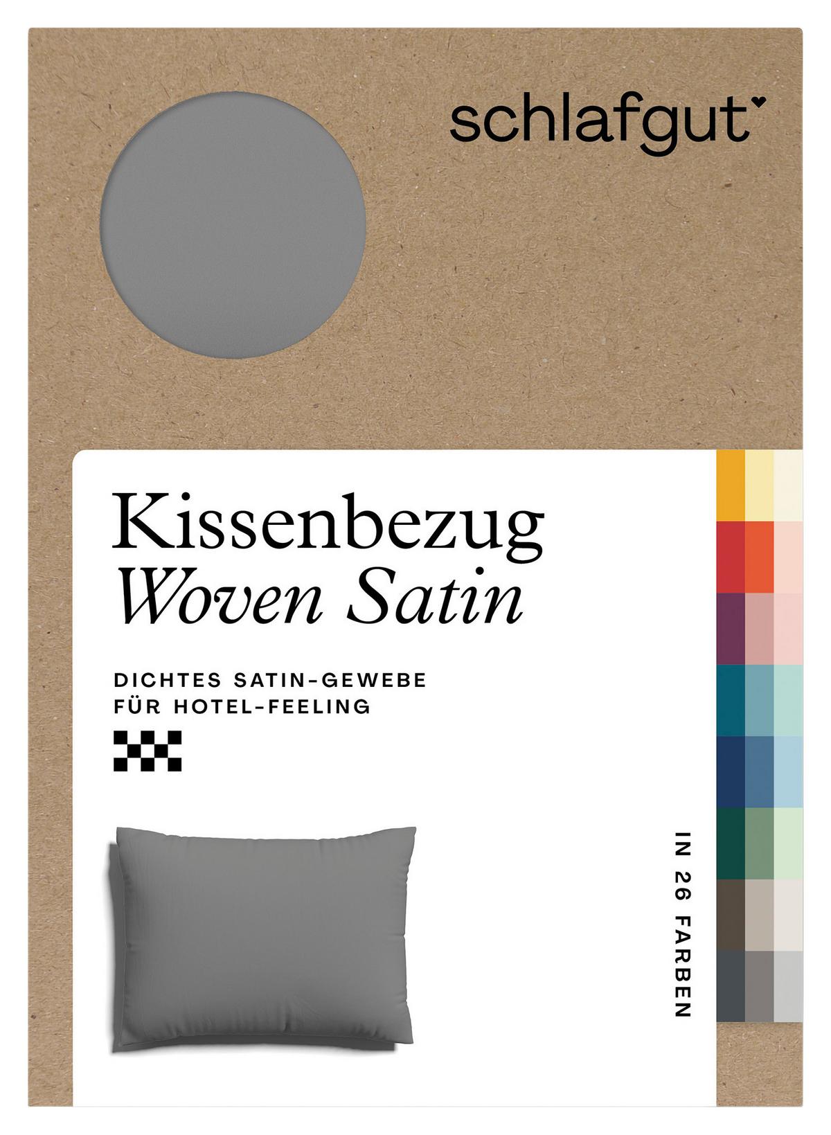 KOPFPOLSTERBEZUG WOVEN SATIN - Grau, Basics, Textil (60/80cm) - Schlafgut