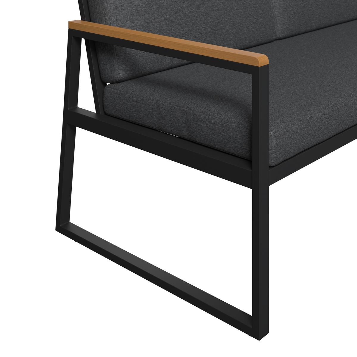 Loungegarnitur Lorca - Anthrazit/Naturfarben, MODERN, Kunststoff/Textil (158/217cm) - Beldano