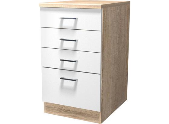 Schubkastenunterschrank Samoa Ussa 50 - Eichefarben/Weiß, KONVENTIONELL, Holzwerkstoff (50/85/57cm) Schubkastenunterschrank Samoa Ussa 50 - Eichefarben/Weiß, KONVENTIONELL, Holzwerkstoff (50/85/57cm)