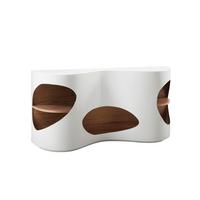 Sideboard Weiß Hg/Walnussfarben B: 150cm - Weiß Hochglanz/Walnussfarben, Design, Holzwerkstoff (150/75/40cm) - Livetastic