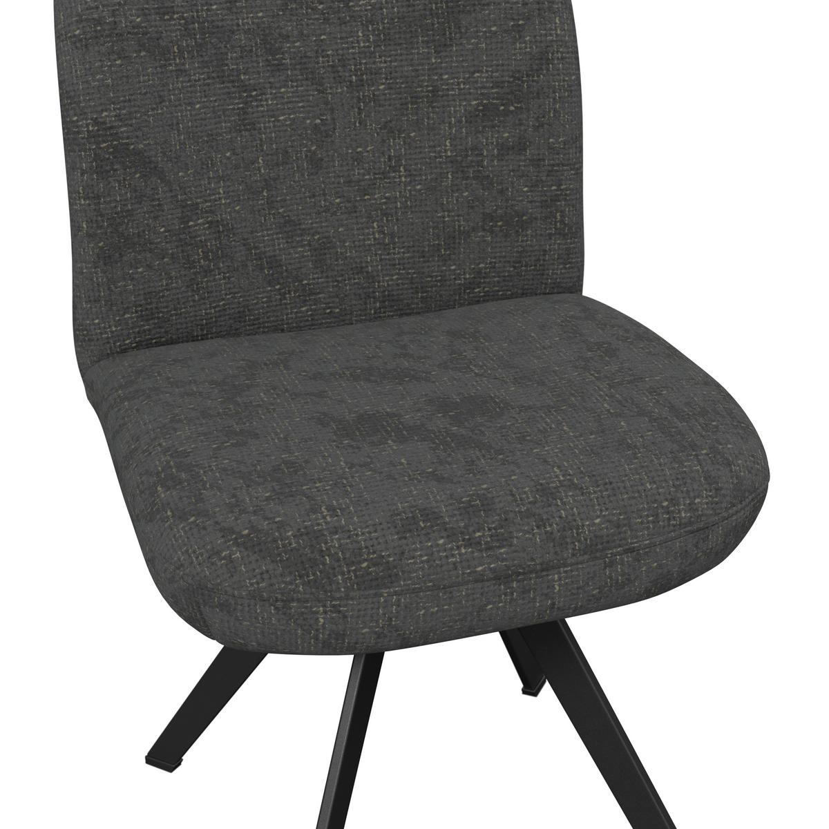 Stuhl schwarz/Metallbeine Ulmo 47/91/61 cm - Schwarz, MODERN, Textil/Metall (47/91/61cm)