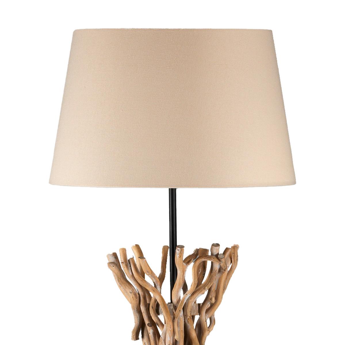 Stehleuchte 4899/Pt - Schwarz/Akaziefarben, Natur, Holz/Metall (40/40/167cm)