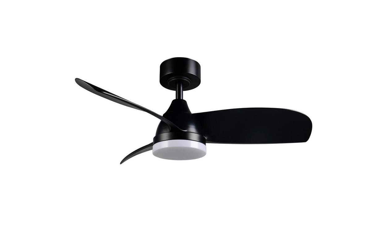 Deckenventilator Hesinki Schwarz D: 90 Cm - Schwarz, KONVENTIONELL, Metall (90,0/32,5-40,0cm)
