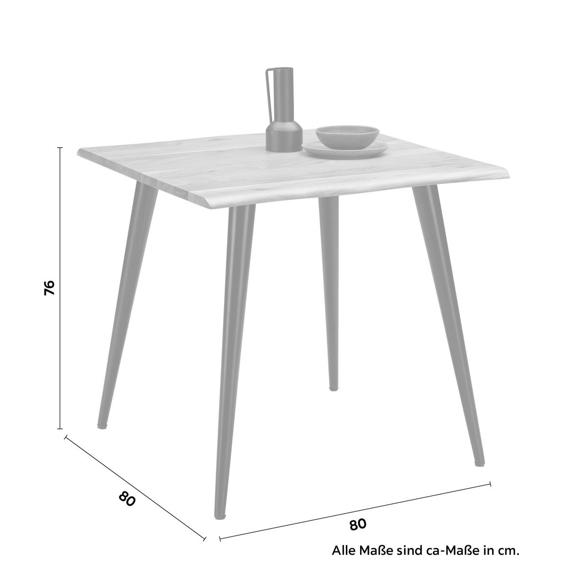 JEDÁLENSKÝ STÔL MAX 80 - čierna/farba akácie, Lifestyle, kov/drevo (80/76/80cm) - Zandiara