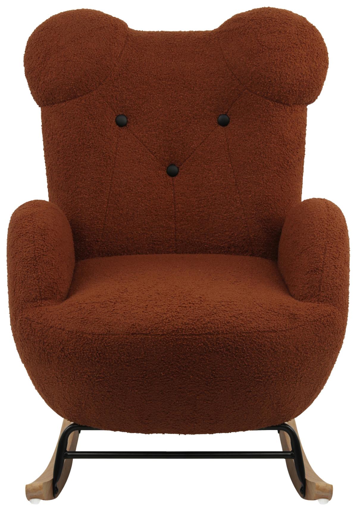 Kinder-Schaukelstuhl Braun B: 59 cm - Braun, Basics, Holz/Textil (59/70/62cm) - Livetastic