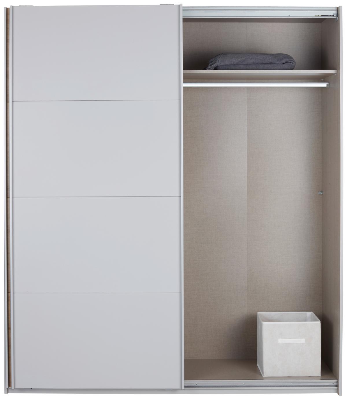 Schwebetürenschrank 271 Cm Feldkirch 8, Grau/eiche Dekor - Eichefarben/Grau, MODERN, Holzwerkstoff (271/210/62cm)
