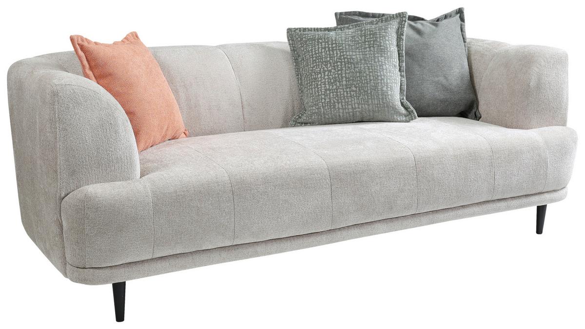 3-sitzer-sofa Lou Creme/schwarz, 226 Cm - Creme/Schwarz, Design, Textil (226/77/106cm) - MID.YOU