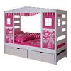 Postel ve tvaru domečku LIO závěs růžový - pink, Moderní, dřevo (90/200cm) - MID.YOU