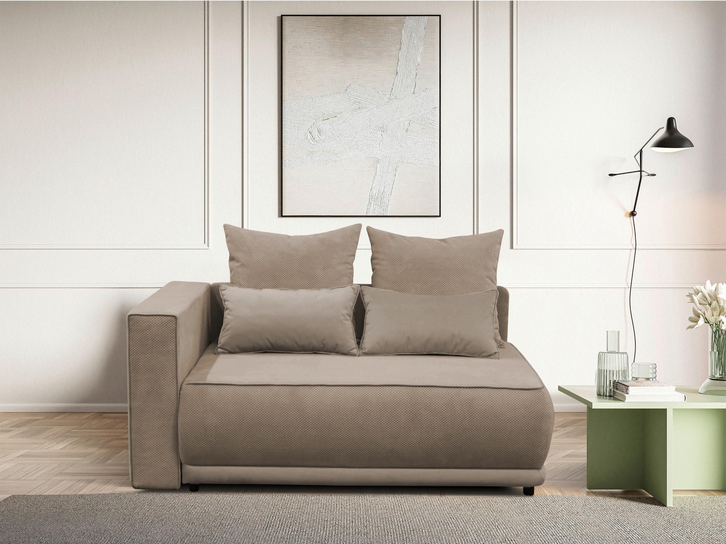 Récamiere Iga Li Taupe B: 168 cm - Taupe/Schwarz, Design, Textil (168/73/99cm) - MID.YOU