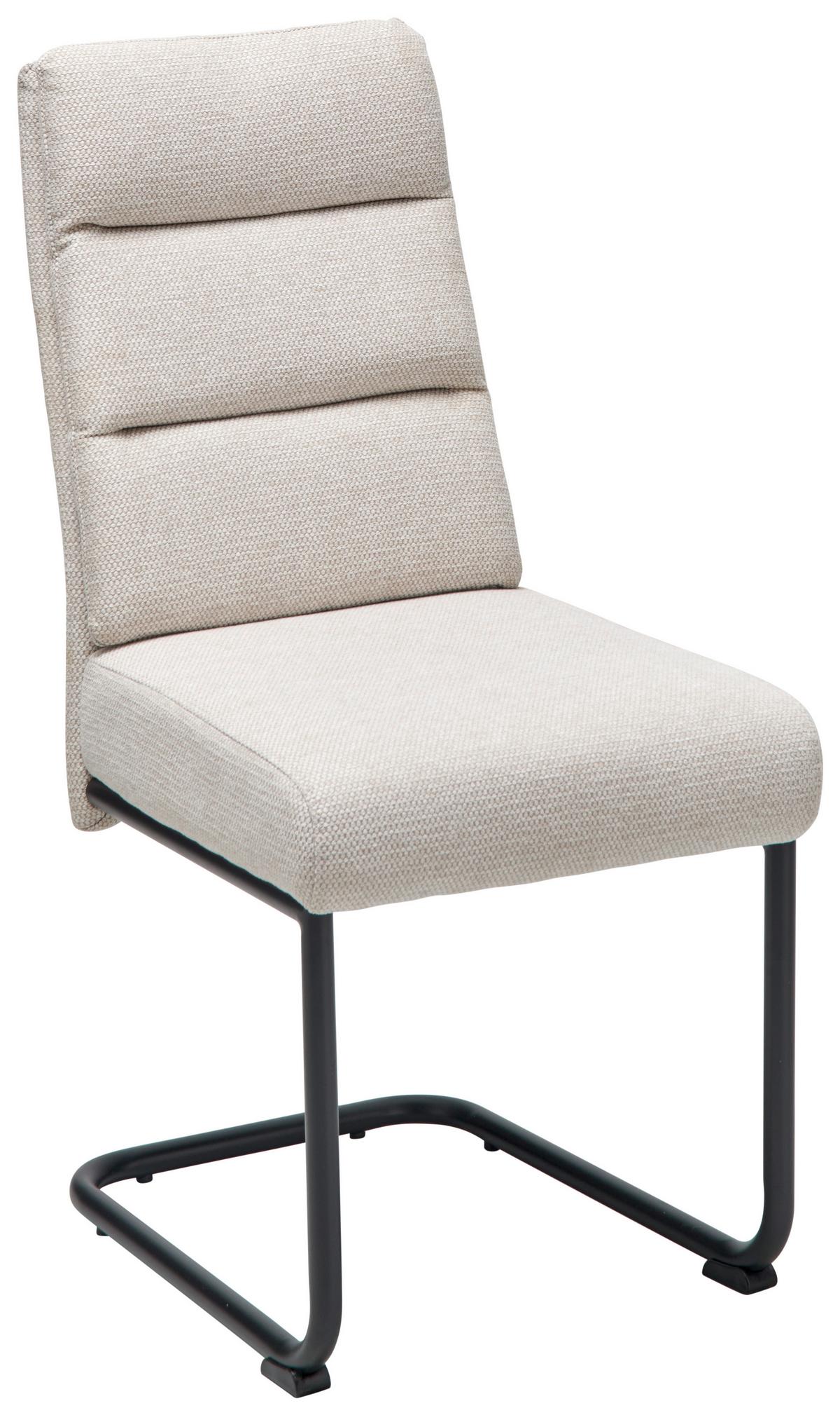 Schwingstuhl Hilal - Beige/Schwarz, LIFESTYLE, Holz/Textil (45/94/62cm) - MID.YOU