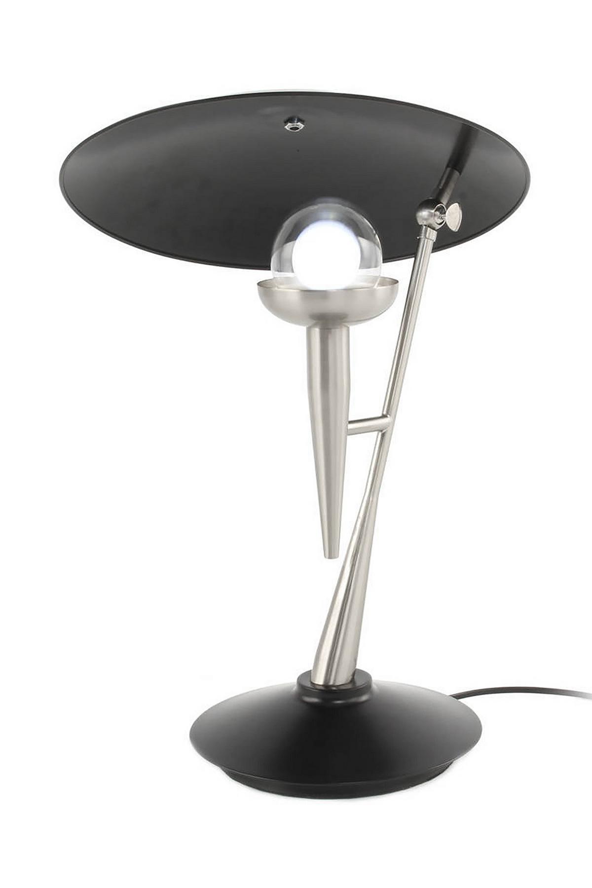 Tischlampe Flyer Schwarz/Silberfarben - Silberfarben/Schwarz, Trend, Metall (36/36/50cm) - Kayoom