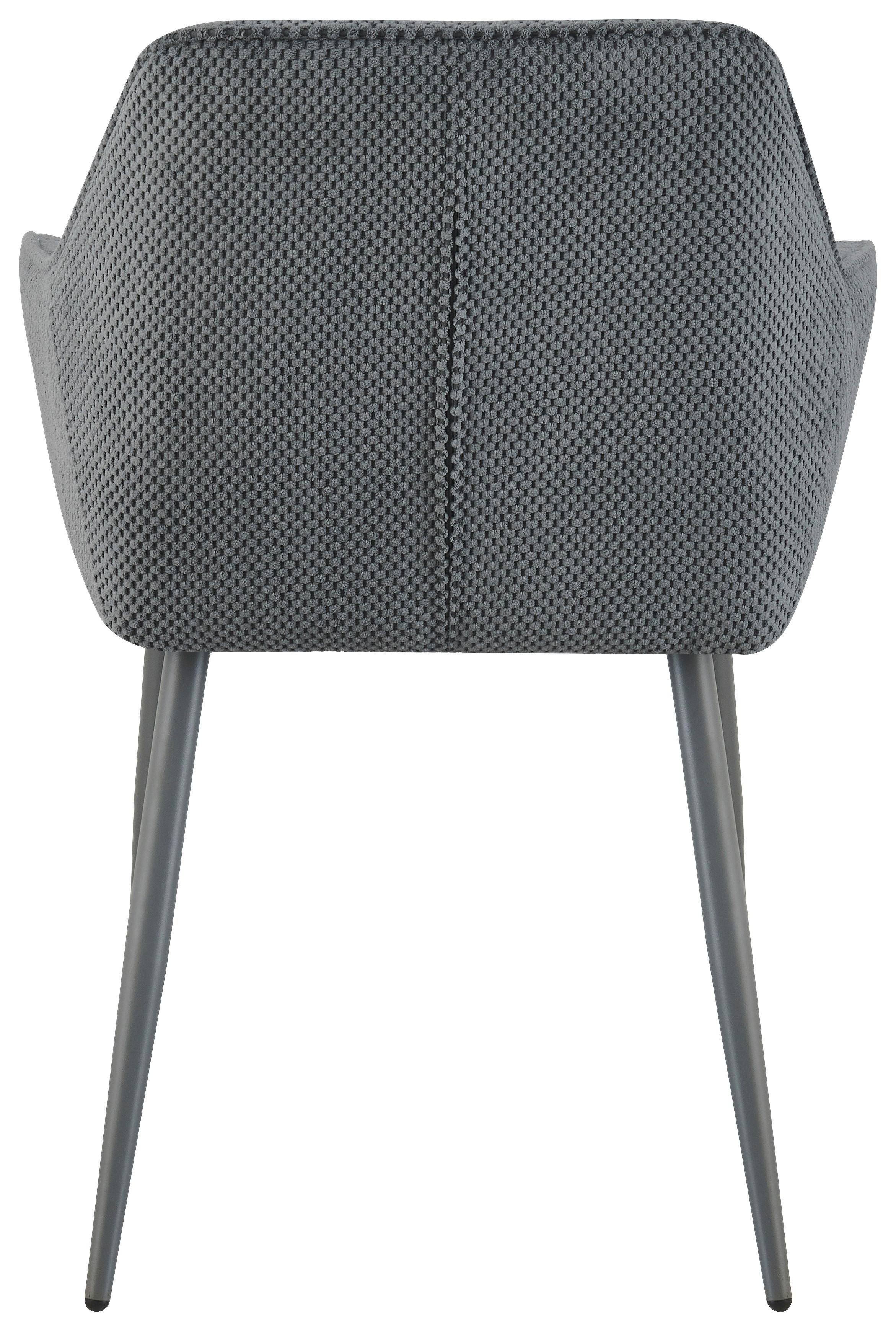 Armlehnstuhl Cora Webstoff Grau, B: 56 Cm - Grau, KONVENTIONELL, Textil/Metall (56/81/61cm) - MID.YOU