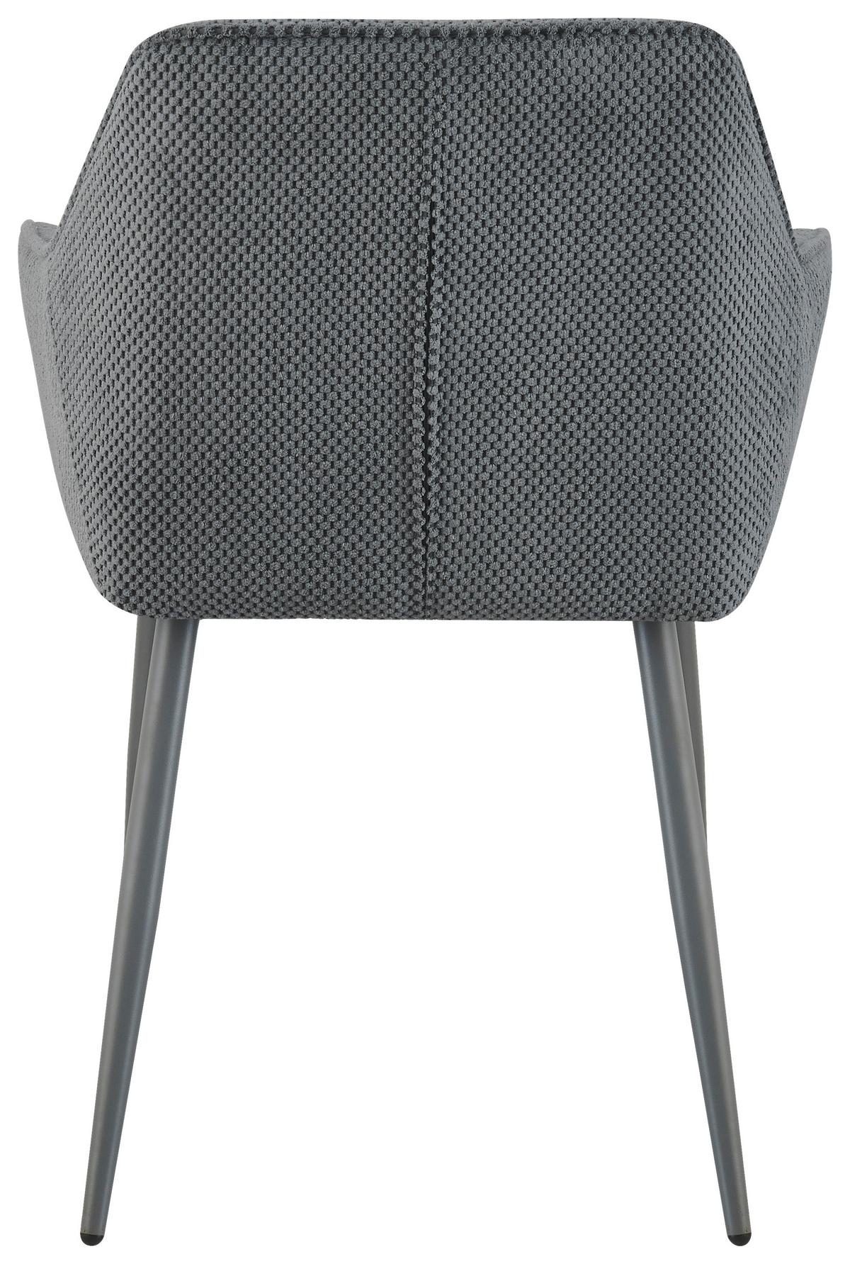 Armlehnstuhl Cora Webstoff Grau, B: 56 cm - Grau, KONVENTIONELL, Textil/Metall (56/81/61cm) - MID.YOU