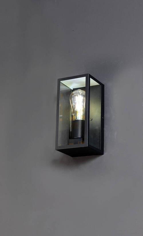 Außenwandleuchten Karo 60w Flachglas, Aluminium - Klar/Schwarz, Basics, Glas/Metall (11/23,6/11cm)