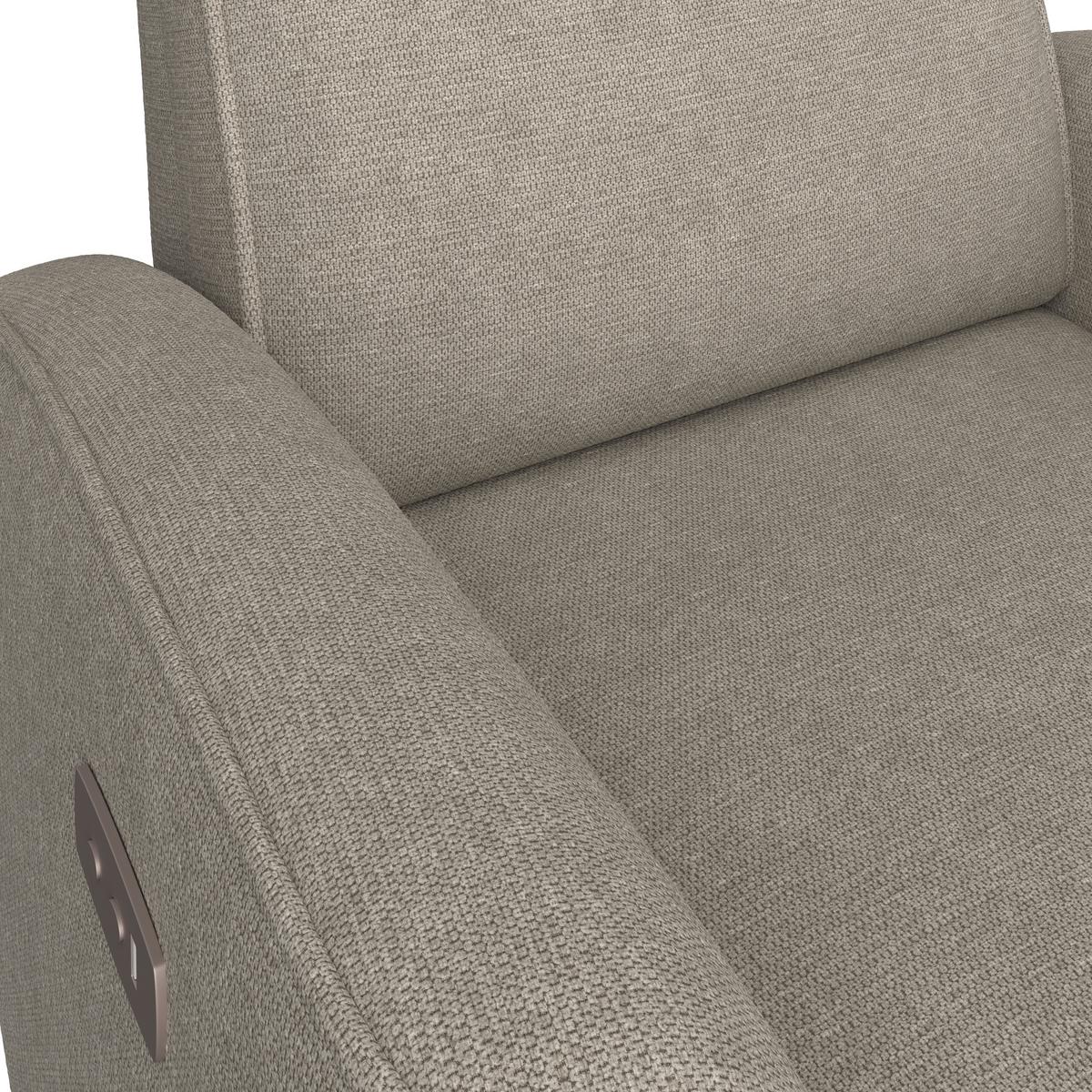 Tv-fotel Leon - világosbarna, Basics, műanyag/textil (80/102/96cm) - Best Price
