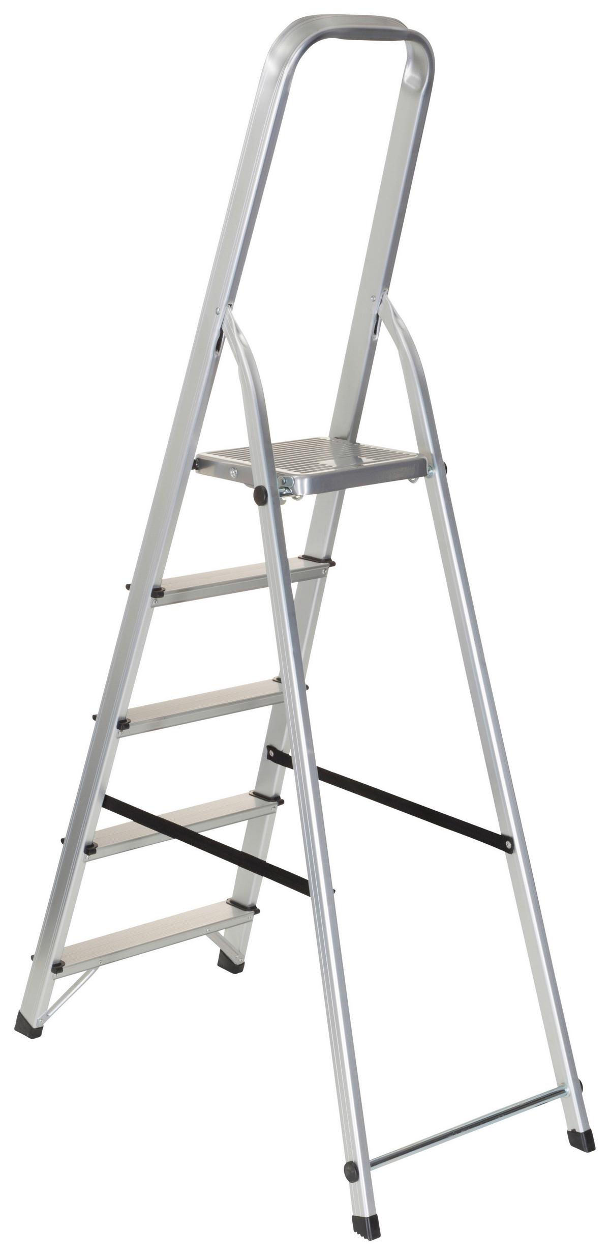 Klapptrittleiter Solid IIi - Alufarben, Basics, Metall (44/170/12cm) - MID.YOU
