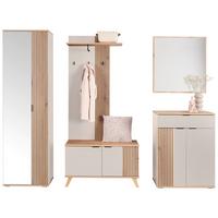 Garderobe Clever Kaschmir /Eichefarben B: 215,5cm - Kaschmir/Eichefarben, MODERN, Glas/Holzwerkstoff (215,5/193/38cm)