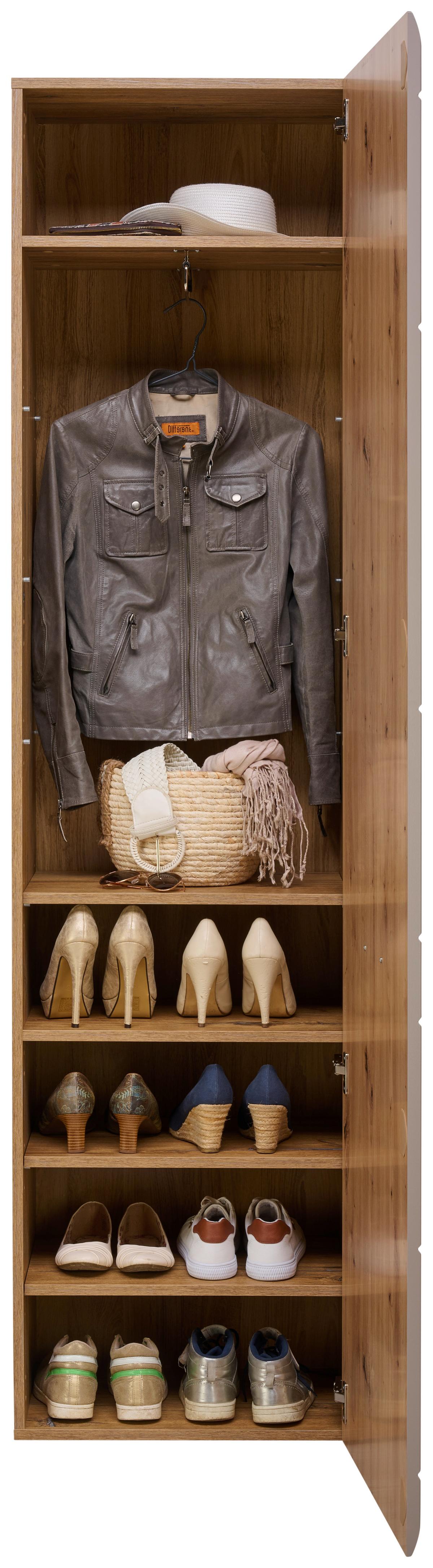 Garderobenschrank Auris Eichefarben B: 52 Cm - Eichefarben/Grau, MODERN (52/204,2/37,1cm) - Luca Bessoni