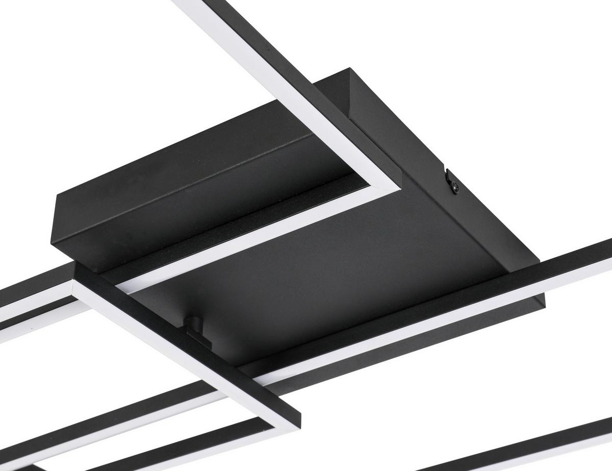 LED-Deckenleuchte Hava L: 108 cm - Schwarz, Design, Kunststoff/Metall (108/56/7,5cm) - Luca Bessoni