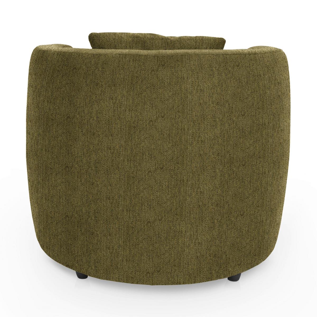 Polstersessel Pina Olivgrün Chenille - Schwarz/Olivgrün, Design, Textil (81/74/81cm) - Livetastic