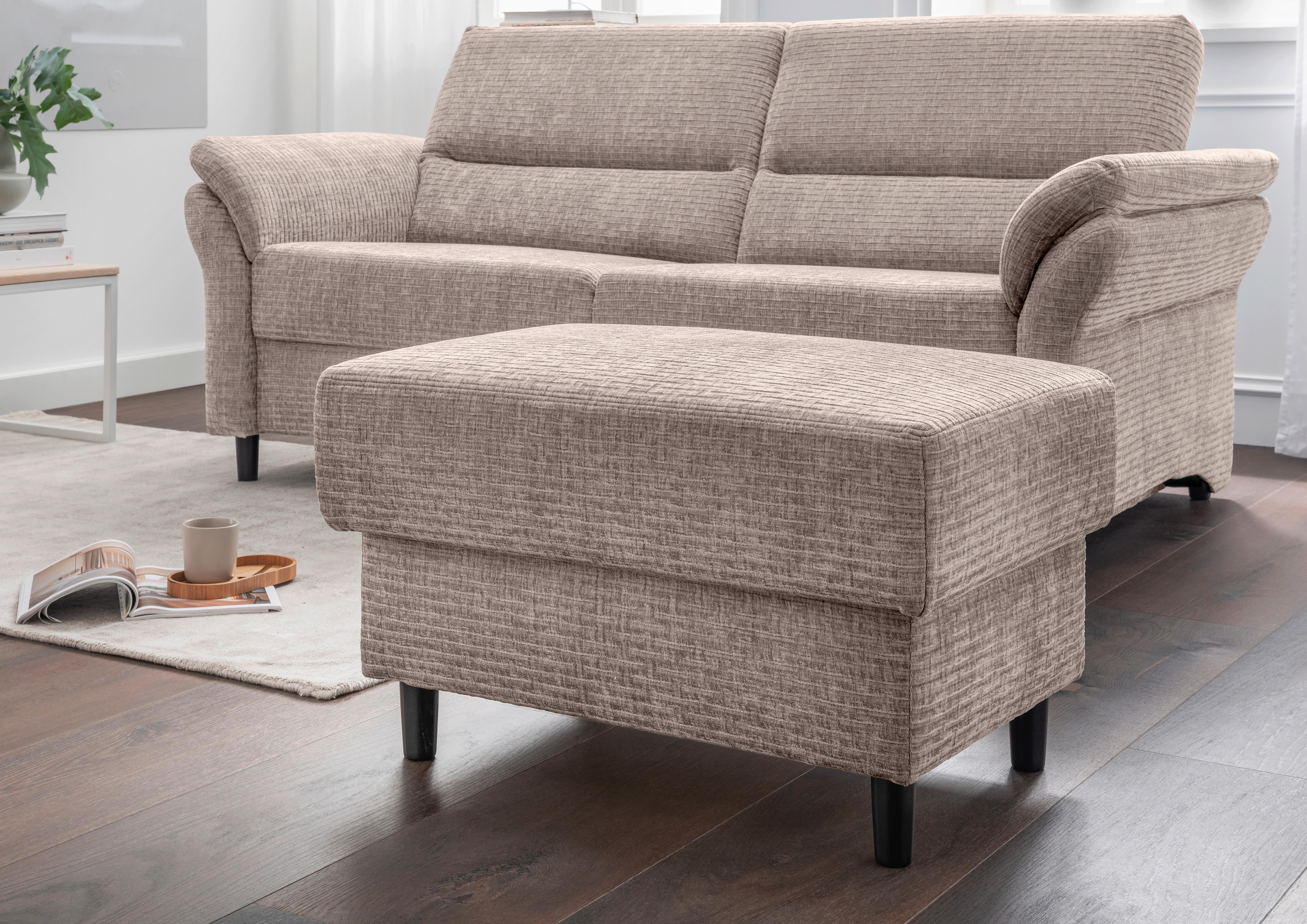 Hocker Cavoli, Beige B: 76 cm - Beige/Schwarz, MODERN, Textil (76/46/55cm) - Livetastic